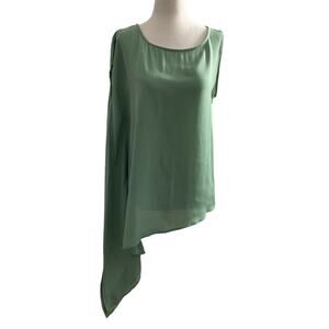 Zio New York Women Size Medium Green Blouse One Sleeve Blouse(33-458)